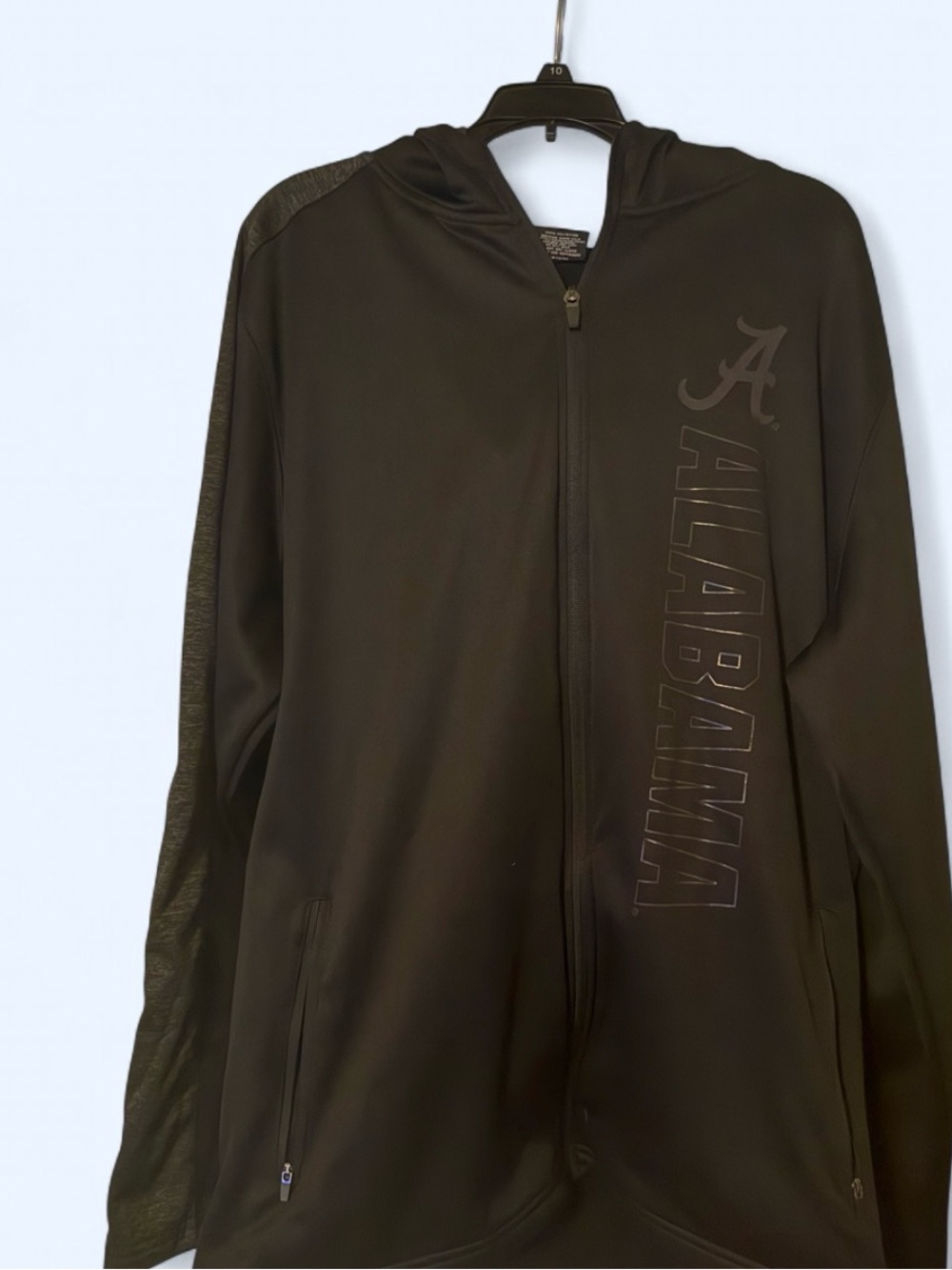 Men’s Colosseum Black Alabama Jacket with gray 'A' logo and 'ALABAMA' text 2XL